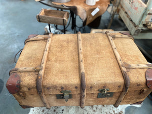 Vintage Jute Suitcase TRUNK