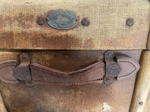 Vintage Jute Suitcase TRUNK