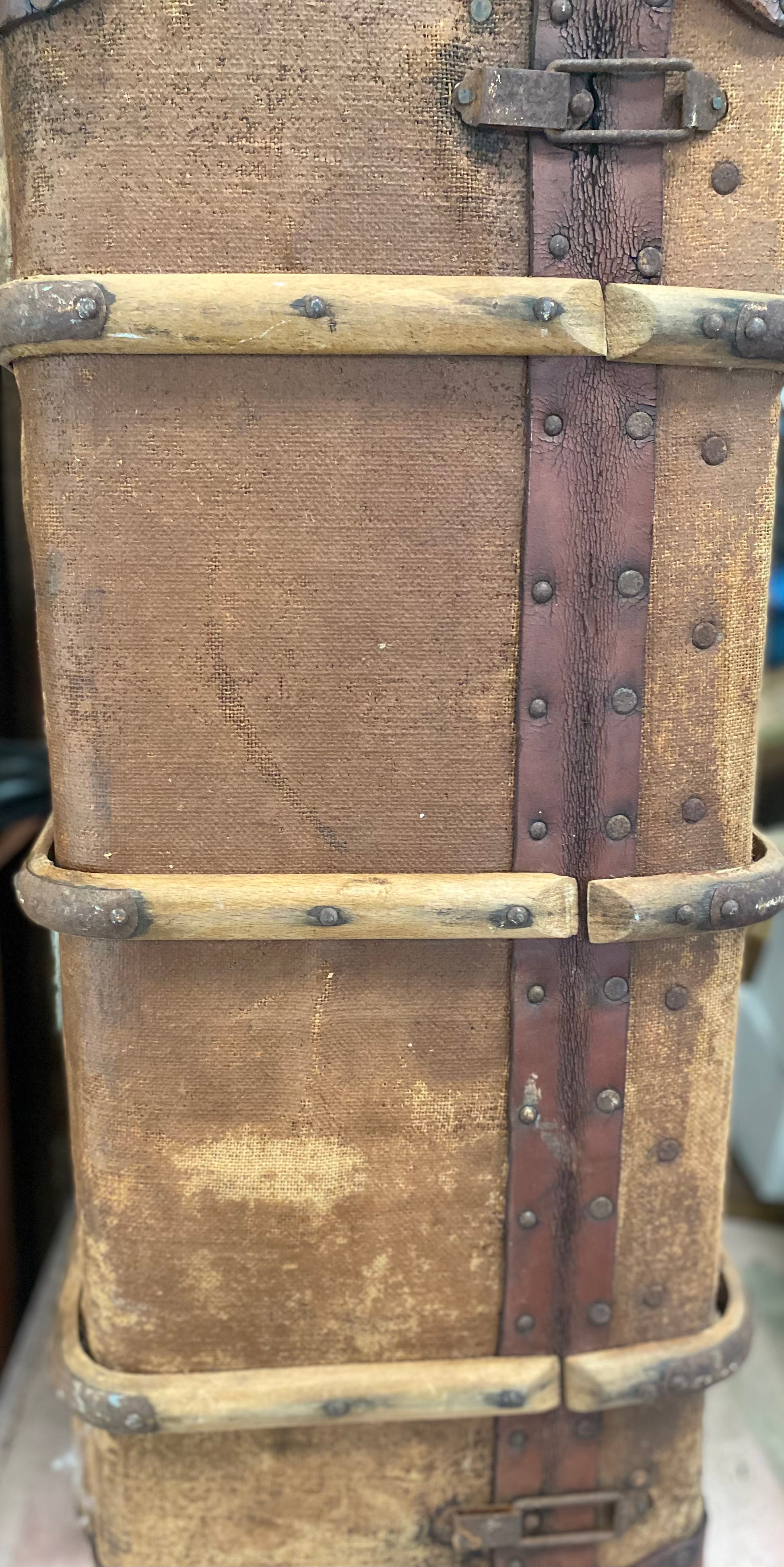 Vintage Jute Suitcase TRUNK